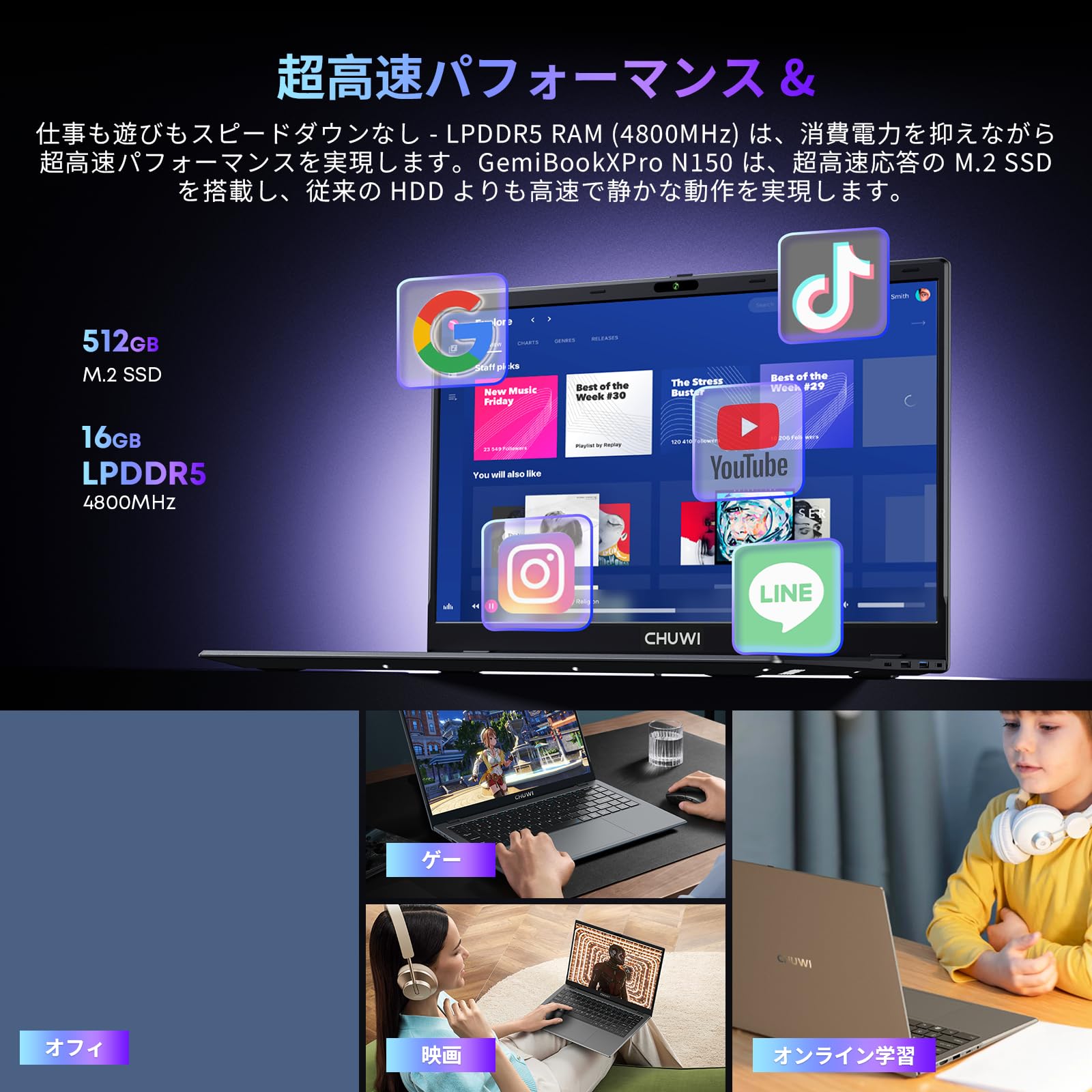 Amazon.co.jp: CHUWIノートパソコン薄型 GemiBook XPro 14.1インチ